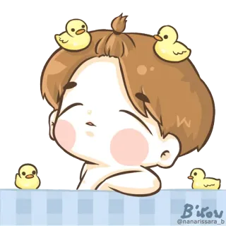 ♥ cfd46d69 B'kov
@nanarissara_b anatra, cartone animato, carino, illustrazione, bebè, bambino telegram sticker
