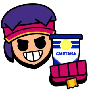 🍿 2fa40100 СМЕТАНА brawl stars, smetana, panna acida, videogioco whatsapp sticker