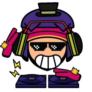 🕶 f4308d84 DJ, musica, festa, giradischi, cuffie, figo whatsapp sticker