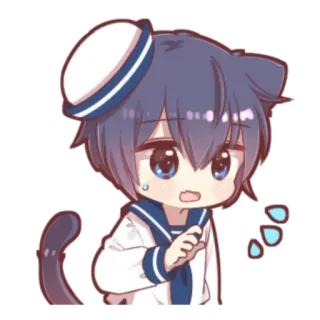 🍓 362b21da アニメ, ちび, 猫, かわいい, セーラー, 制服 telegram sticker
