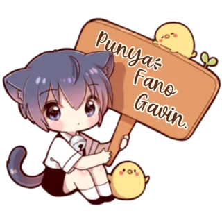 🍓 46cb424a Punya Fano Gavin. アニメ, 猫耳, ちびキャラ, かわいい telegram sticker