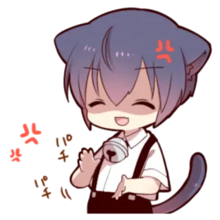 🍓 adb8fef0 炎 アニメ, 猫耳, 可愛い, 怒り, 漫画 telegram sticker