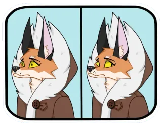 🙄 e8761257 lis, kreskówka, zwierzę, futrzak, zima, kurtka, ilustracja telegram sticker