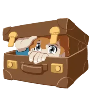 🙄 18c76bd9 suitcase, cartoon, child, travel, baggage, hide, peek whatsapp sticker