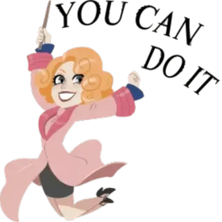 😎 9f7fea8b YOU CAN DO IT encouragement, motivation, determination, optimism, success, cheer whatsapp sticker