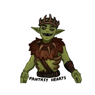 🥳 0d2437da FANTASY HEARTS ゴブリン, ファンタジー, キャラクター, モンスター, 王冠, ハート telegram sticker