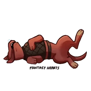 😴 2a09bec1 FANTASY HEARTS 犬, 動物, 漫画, ファンタジー, ハート, ペット, 茶色 telegram sticker