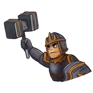 😎 8285ec0e Fantasy Hearts 騎士, 鎧, ハンマー, 戦士, ファンタジー telegram sticker