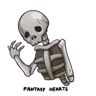 🤦 d5100ac6 FANTASY HEARTS 骨, ハート, ファンタジー, 漫画 telegram sticker