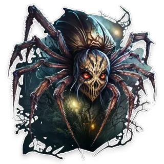 🕸 024befd6 spin, horror, monster, griezelig, fantasie telegram sticker