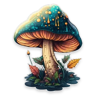 🍄 316902cb paddenstoel, natuur, fantasie, bos, plant telegram sticker