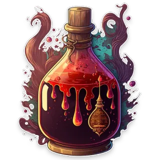 ❤️ a8932910 drank, fles, rood, vloeistof, magie, elixir telegram sticker