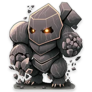 🗿 e22d8a52 Golem, Steen, Monster, Fantasy, Rots telegram sticker