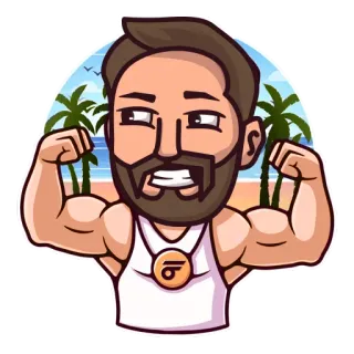 💪 b498769a 피트니스, 해변, 근육, 만화, 남자, 팔 telegram sticker