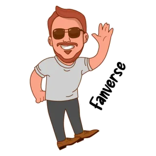 👋 e1428eb3 Fanverse 만화, 남자, 파도, 선글라스, 팬버스, 아바타 telegram sticker