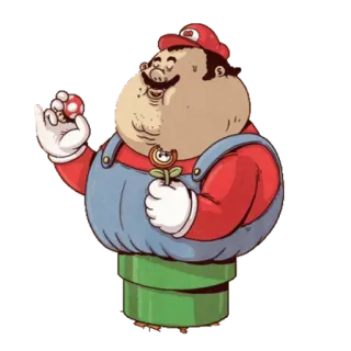 🍔 0ecbb3f7 Mario videospiel, mario, klempner, pilz, figur, cartoon telegram sticker
