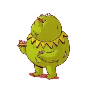🍜 4e194606 Kermit kermit, frosch, muppet, essen, kuchen, cartoon telegram sticker
