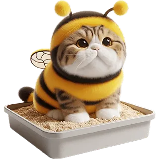 💩 95adf23d gatto, ape, animale, gattino, carino, animale domestico, costume telegram sticker