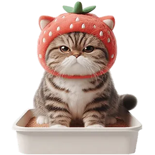 😠 d0e31c02 cat, strawberry, animal, cute, pet, kitten, kawaii telegram sticker