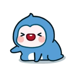 😂 7005ba73 schattig, cartoon, blauw, wezen, kawaii telegram sticker