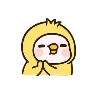 👏 e3e02956 schattig, eend, cartoon, geel, chibi, kawaii telegram sticker