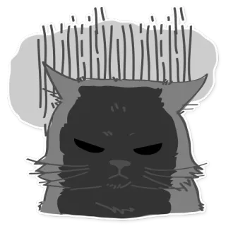 😨 ad6730e4 Katze, wütend, Sticker, grau, launisch, Katzenartig telegram sticker