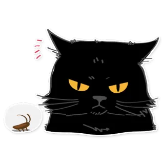 😔 d248748a Katze, schwarze Katze, Kakerlake, wütend, Meme telegram sticker