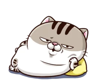 🤨 64f7c86b cat, lazy, cute, cartoon, animal, sleepy telegram sticker