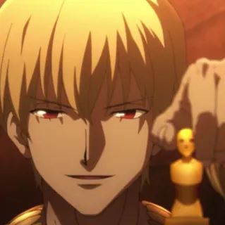 ♟ 552ec0e2 Gilgamesh Fate anime, gilgamesh, dourado, fate, personagem telegram sticker