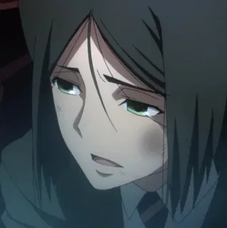 😔 a4072bb0 anime, triste, cansado, menino, uniforme escolar telegram sticker