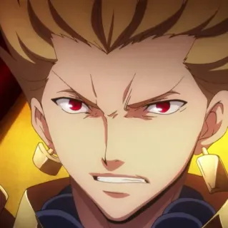 🤬 d142aeb1 Gilgamesh Fate/stay night Anime, Rei, Dourado, Arrogante telegram sticker