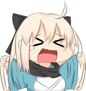 😤 a3c00225 Anime, Kreskówka, Krzyk, Zirytowany, Słodki telegram sticker