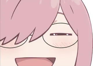 🤓 a5fd4b77 Anime, Uśmieszek, Słodki, Różowy, Szczęśliwy telegram sticker