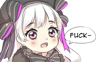 🤬 c056afed FUCK- anime, kreskówka, przekleństwa, zły, słodki telegram sticker
