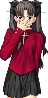 😐 2d9ccf3f Rin Tohsaka Fate/stay night Anime, Personagem, Garota, Rin Tohsaka telegram sticker