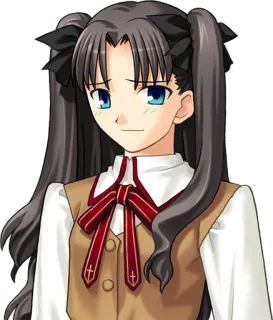 🤨 420f8a63 Rin Tohsaka Fate/stay night Anime, Desenho animado, Feminino, Garota, Personagem, Retrato telegram sticker