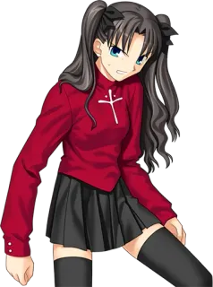 😬 9b02f778 Rin Tohsaka Fate/stay night Anime, Mangá, Personagem, Garota, Rin Tohsaka, Fate/stay night telegram sticker