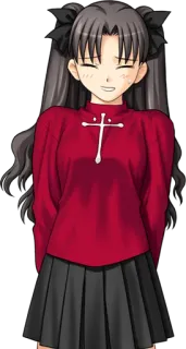 😅 bb0535c1 Rin Tohsaka Fate/stay night Anime, Personagem, Garota, Morena, Sorriso telegram sticker