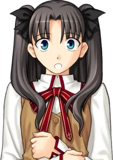 😧 c2039d64 Rin Tohsaka Fate/stay night Anime, Mangá, Garota, Personagem, Japonês telegram sticker