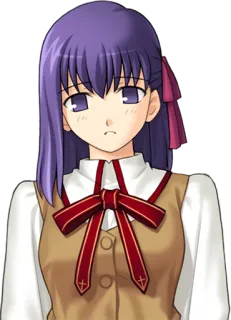 🤨 3dfcf7b1 Anime, Fille, Cheveux violets, Uniforme scolaire telegram sticker