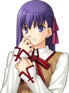 😰 5c5d8ec6 Sakura Matou Fate/stay night Anime, Personnage, Sakura Matou, Fate/Stay Night, Jeu vidéo, Cheveux violets telegram sticker