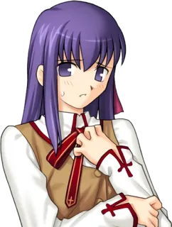 😥 aa1c9856 Sakura Matou Fate/stay night Anime, Fille, Uniforme scolaire, Sakura Matou, Fate/stay night telegram sticker