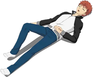 😪 286255c2 Anime, Homem, Dormindo, Deitado, Casual telegram sticker