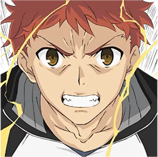 😡 420cbcc8 Anime, Bravo, Pessoa, Sério, Raio telegram sticker