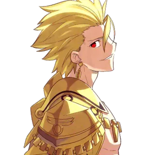 😏 cc49bcce Gilgamesh Fate 애니메이션, 캐릭터, 길가메쉬, Fate, 금, 붉은 눈 whatsapp sticker