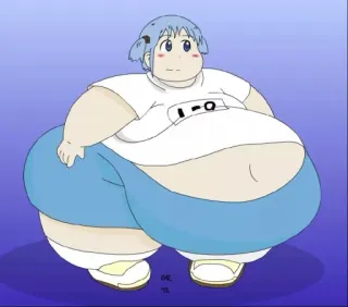 😉 186a6b1d อนิเมะ, อวบ, การ์ตูน, ตัวละคร, ศิลปะ, ภาพวาด, น้ำหนักเกิน whatsapp sticker