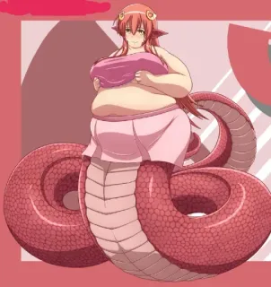 🙂 e7036896 Miia Monster Musume อนิเมะ, สาวมอนสเตอร์, งู, เลเมีย, มีอา, มอนสเตอร์ มุสึเมะ whatsapp sticker