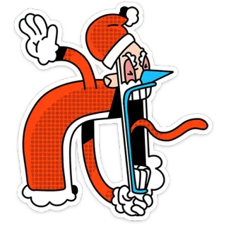 🗣 2edfe435 만화, 캐릭터, 산타, 크리스마스, 축제, 휴일, 유머 telegram sticker