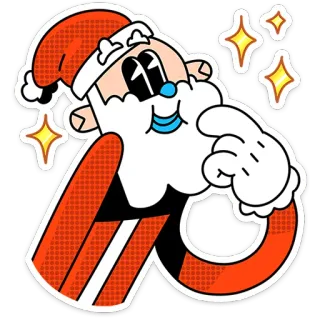 ☺️ 748adba7 Santa Claus 산타, 크리스마스, 휴일, 만화, 캐릭터, 축제 telegram sticker