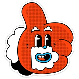 👍 ace3b451 엄지 척, 만화, 긍정적, 재미, 캐릭터, 손 제스처 telegram sticker